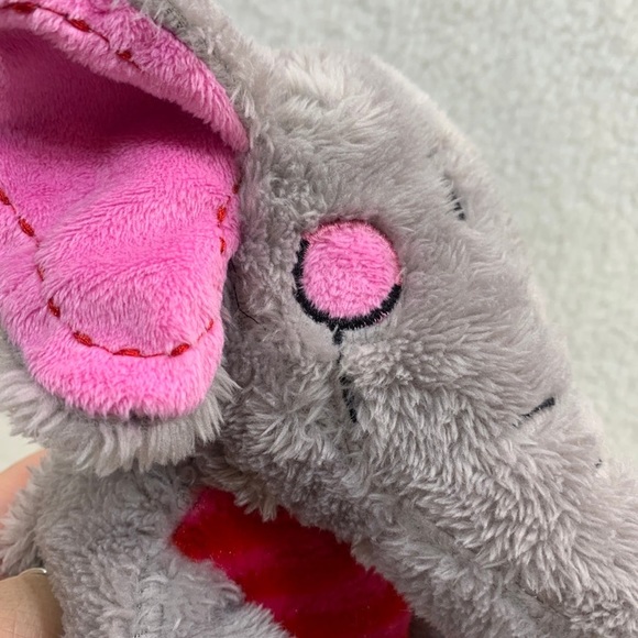 Dan Dee Elephant plush Soft Gray Pink Plush 10" pink cheeks outline stitched - Picture 8 of 9